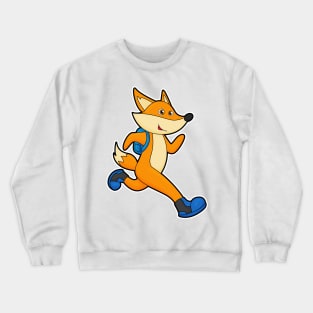 Fox at Running with Backpack Crewneck Sweatshirt